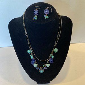Fashion Blue Charms Necklace Set